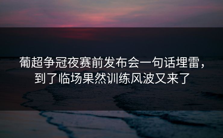 葡超争冠夜赛前发布会一句话埋雷，到了临场果然训练风波又来了