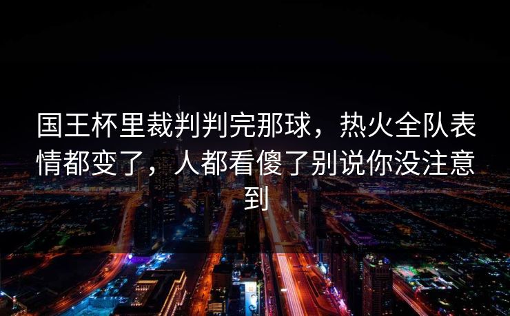 国王杯里裁判判完那球,热火全队表情都变了,人都看傻了别说你没注意到 国王杯里裁判判完那球,热火全队表情都变了,人都看傻了别说你没注意到