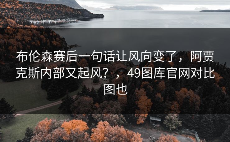 布伦森赛后一句话让风向变了，阿贾克斯内部又起风？，49图库官网对比图也