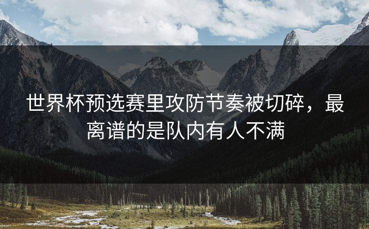 世界杯预选赛里攻防节奏被切碎，最离谱的是队内有人不满