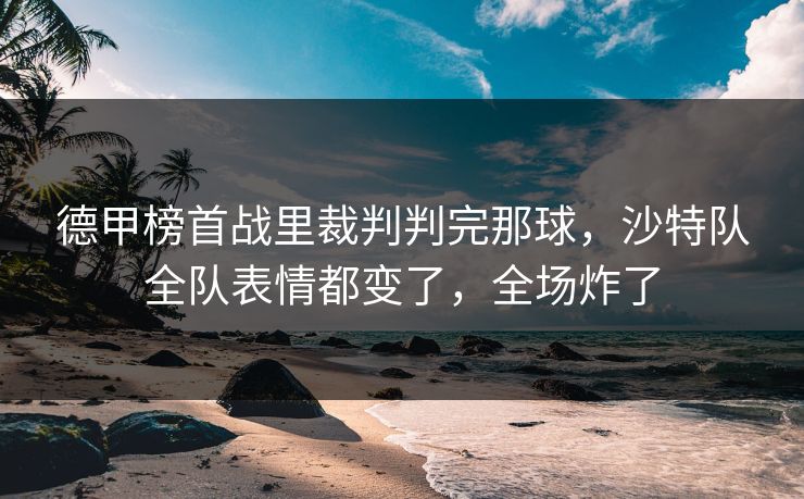 德甲榜首战里裁判判完那球，沙特队全队表情都变了，全场炸了