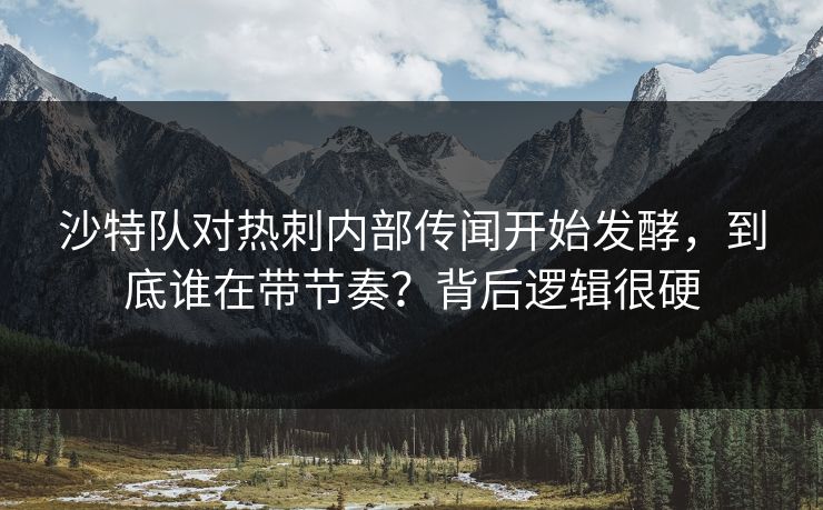 沙特队对热刺内部传闻开始发酵，到底谁在带节奏？背后逻辑很硬